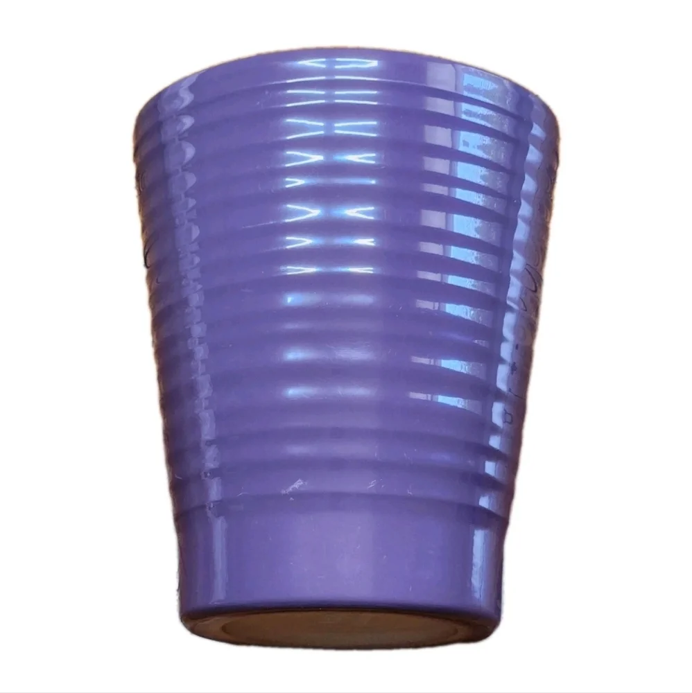 Vintage German Ribbed Ceramic Vase – Lavender Mid-Century Modern Form